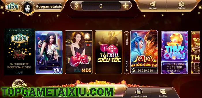 Giao diện game bài 18X Bet