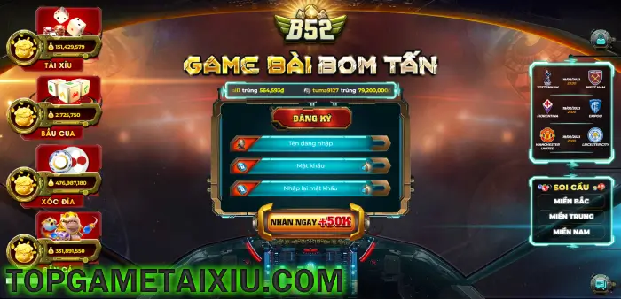 Thiết kế cổng game bài bom tấn B52 Club