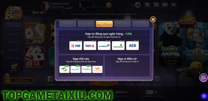 Hệ thống thanh toán của B69 Mobi tương đồng với B69 Bet