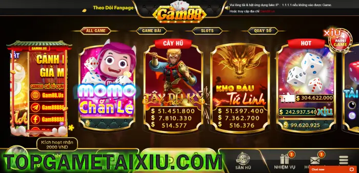 Gam88 Us là cổng game có chẵn lẻ Momo