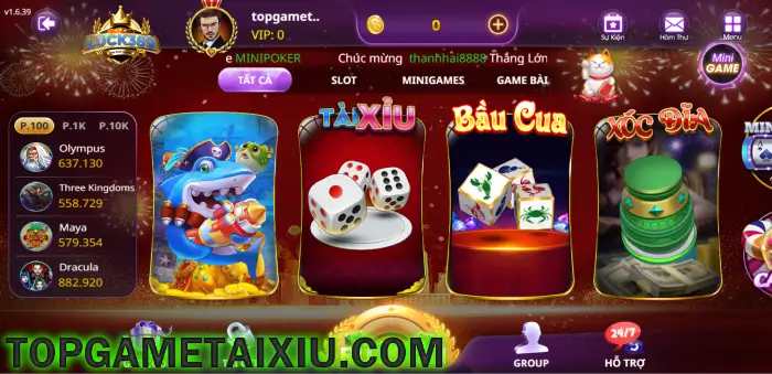 Sản phẩm trò chơi rất đa dạng của Luck389 Club