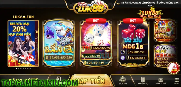 Luk88 Vip duy trì sự có mặt của hàng chục trò chơi