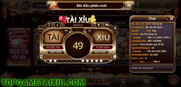 Giao diện game tài xỉu Sun9 Win không có nhiều khác biệt