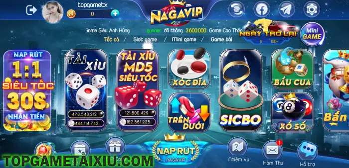 Nagavip One ra mắt game Tài Xỉu MD5 siêu tốc