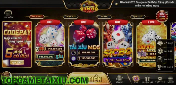 Nên chơi game bài và đánh tài xỉu tại Vin98 Club