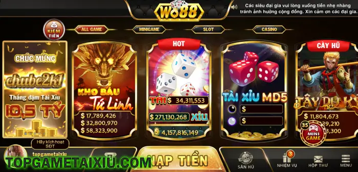 Hệ thống game đang được nhà cái Wo88 Vin lưu hành