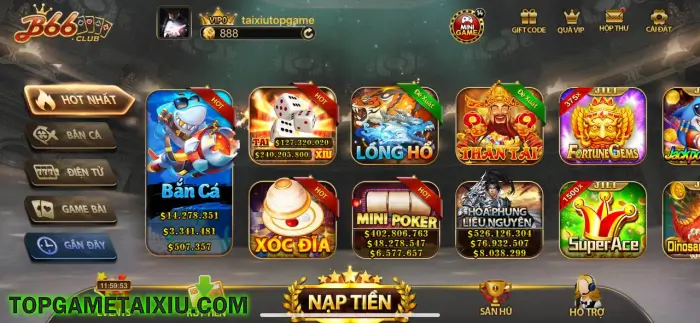 B66 Club cung cấp một loạt những minigame đình đám trên thị trường