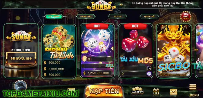 Hệ thống game tài xỉu và quay hũ chính hiệu