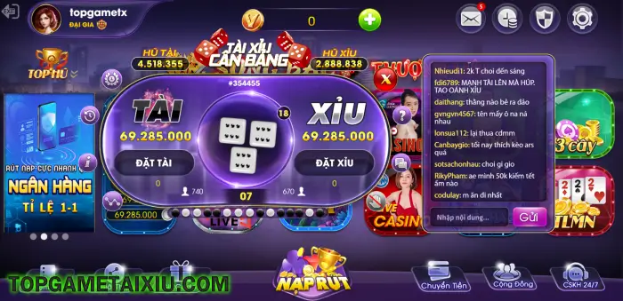 Bàn tài xỉu của cổng game bài đổi thưởng Win4 Cx