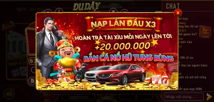 Nạp lần đầu X3 và nhận quà Tân Thủ cực sốc tại Man79 Pro