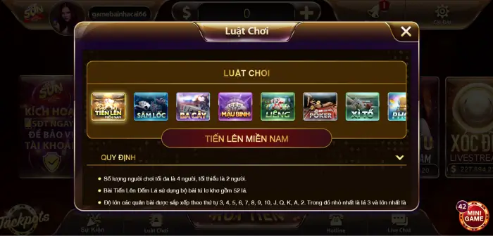 Luật chơi các đầu game bài dân gian tại cổng Sun12 Win