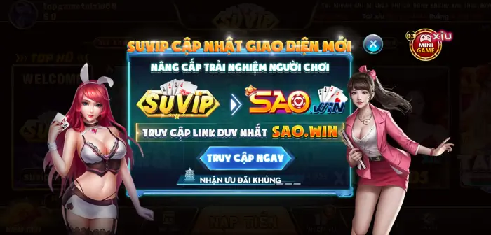 Suvip6 Com cập nhật giao diện mới cùng phiên bản game Sao Win