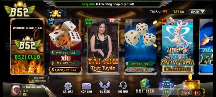 Giao diện game B52j Club