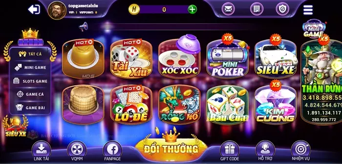 Giao diện game Ho1 Vin