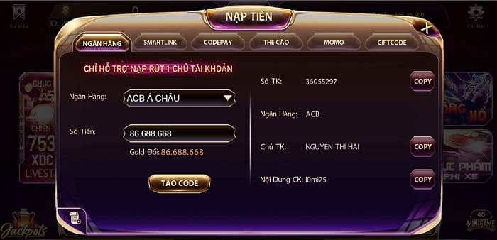 Nạp tiền Fan8 Vin