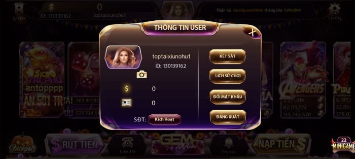 Thông tin bảo mật của Gem2 Win