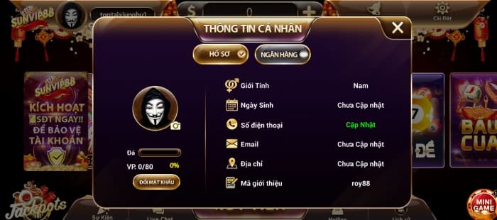 Thông tin cá nhân của Sunvip88 Bet