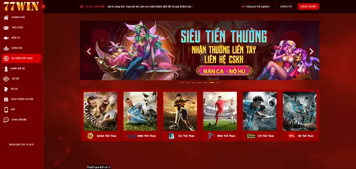 Trò chơi và khuyến mãi 77Win Red