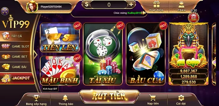 Giao diện chất lượng của 123Play.Club