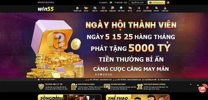 Giao diện đẳng cấp của nhà cái 8Win55