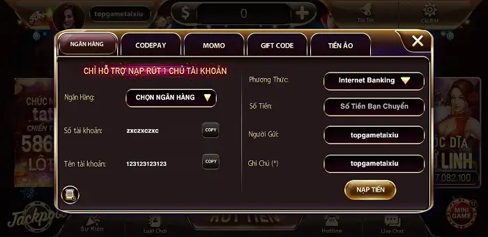 Thanh khoản nạp tiền siêu tốc tại cổng game