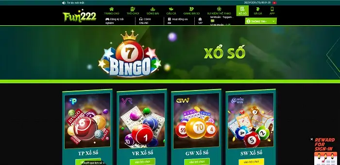 Xổ số có tỷ lệ ăn cao tại Fun222 Vip