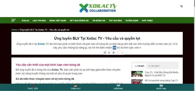 Xoi Lac - Trang web xem bóng đá trực tuyến uy tín, chất lượng